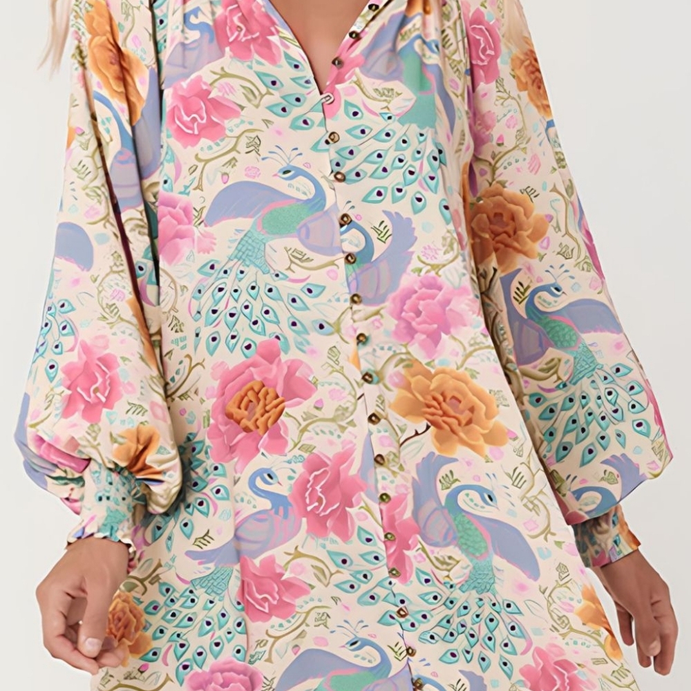 Floral Peacock Dream Dress - Picture 10 of 10
